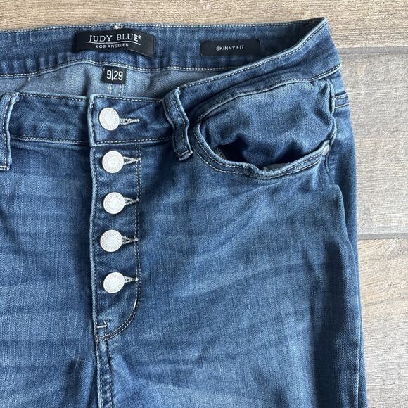 Judy Blue Womens Size 9 /29 Jeans Button Fly Distressed Skinny Fit - Picture 4 of 16